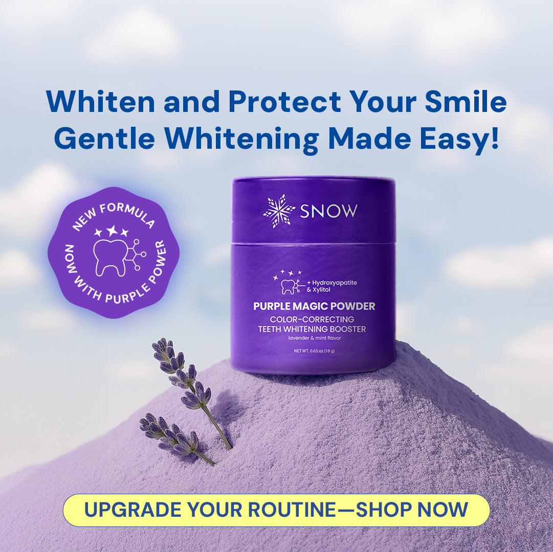 Purple Brightening Magic Whitening Toothpaste Booster® Powder with Hydroxyapatite — World’s First + Enamel Rebuilding