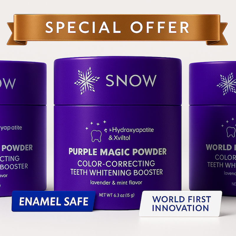 Purple Brightening Magic Whitening Toothpaste Booster® Powder with Hydroxyapatite — World’s First + Enamel Rebuilding
