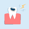 an illustration of a tooth with a cavity