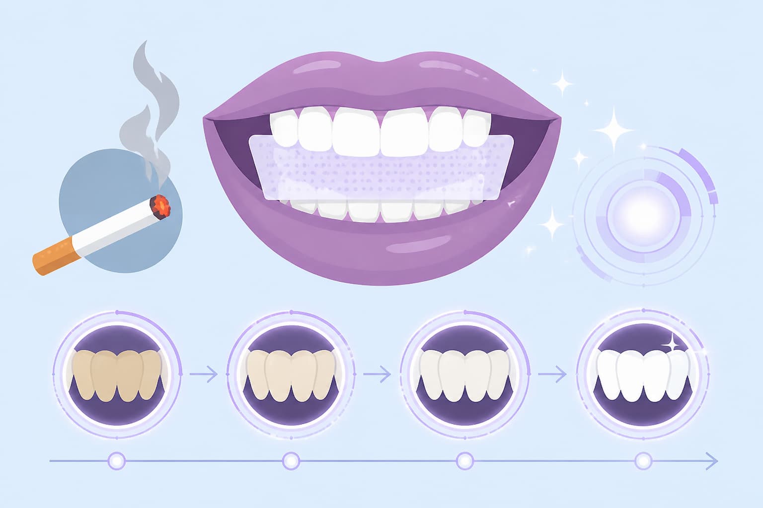Purple Whitening Strips for Smokers: What a Realistic Timeline Looks Like