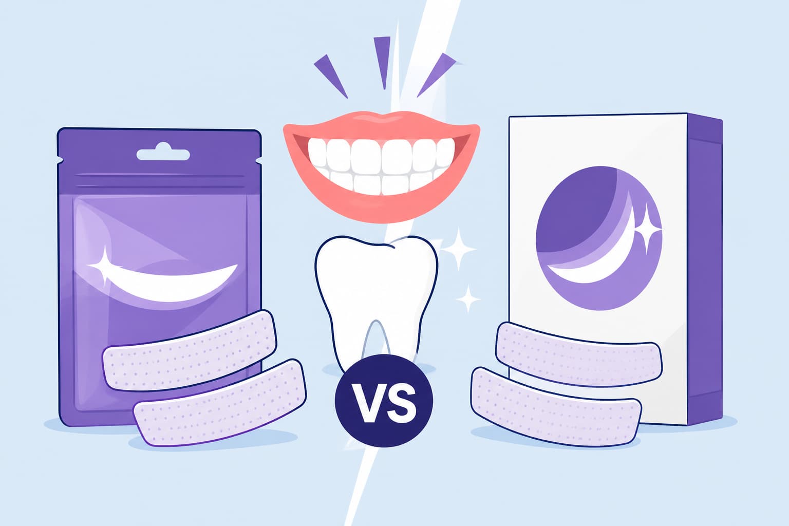 SNOW Purple Strips vs Dr. Dent Purple Whitening Strips