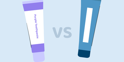 purple toothpaste vs. whitening toothpaste