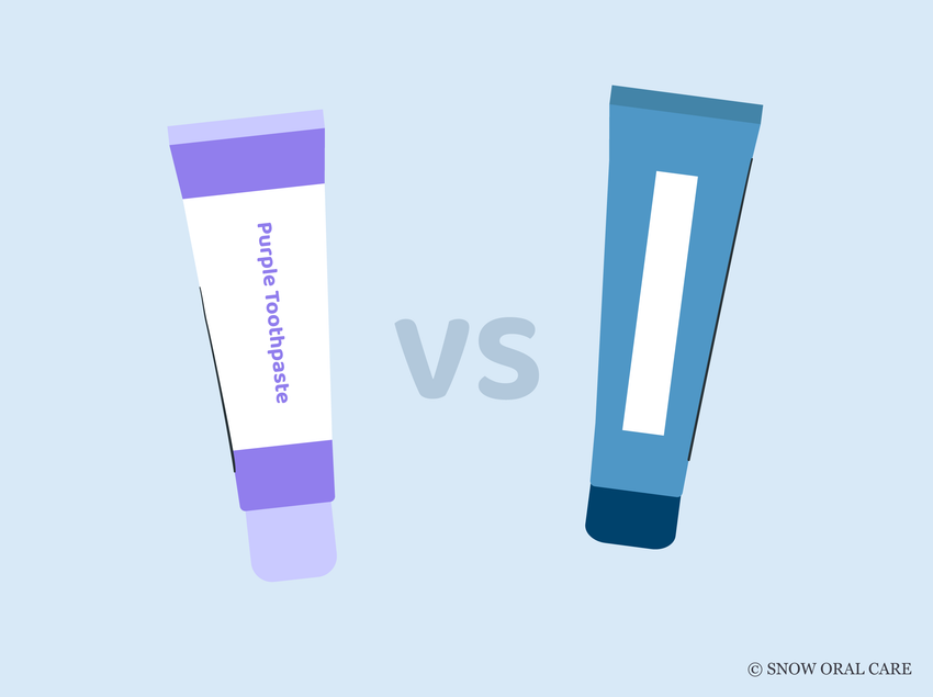purple toothpaste vs. whitening toothpaste