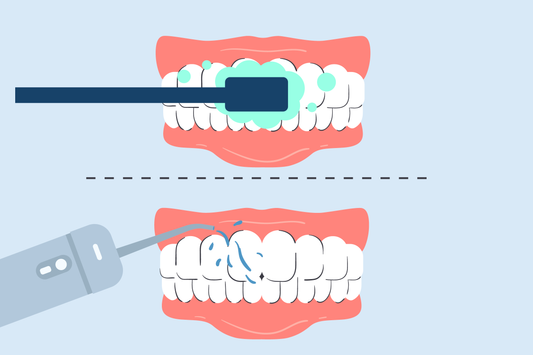water floss before or after brushing