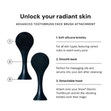 SNOW® Sonic Facial Cleansing Brush Powered by 39,000 Vibrations Per Minute -  Bacteria-Resistant Silicone Attachment with Soft-Bristled & Flat Massage Sides for Deeper Cleansing