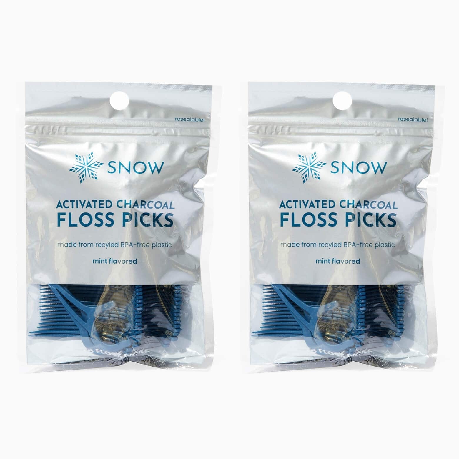 SNOW® Whitening Activated Charcoal Technology Thin Yet Strong Fibers That Remove Stains Between Teeth Using Detoxifying Power