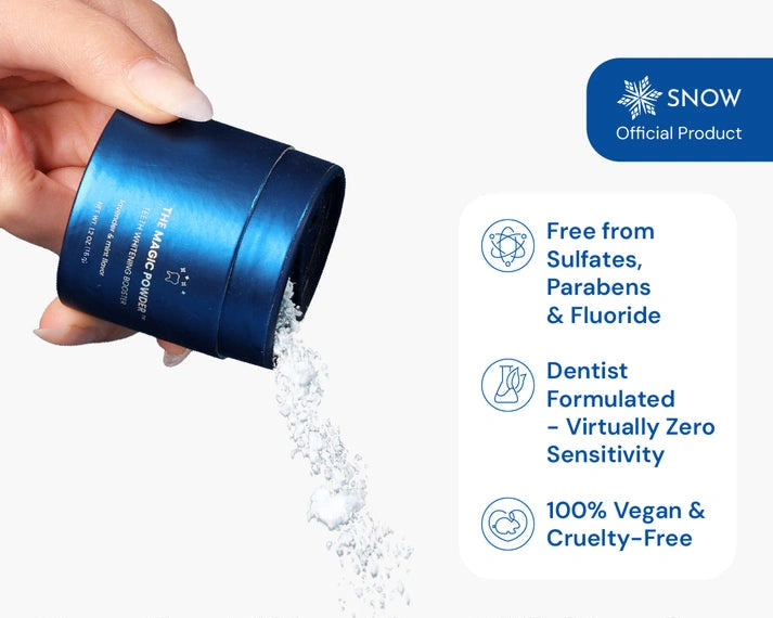 Woman using Snow Gold Teeth Whitening Pen – at-home solution for a brighter smile