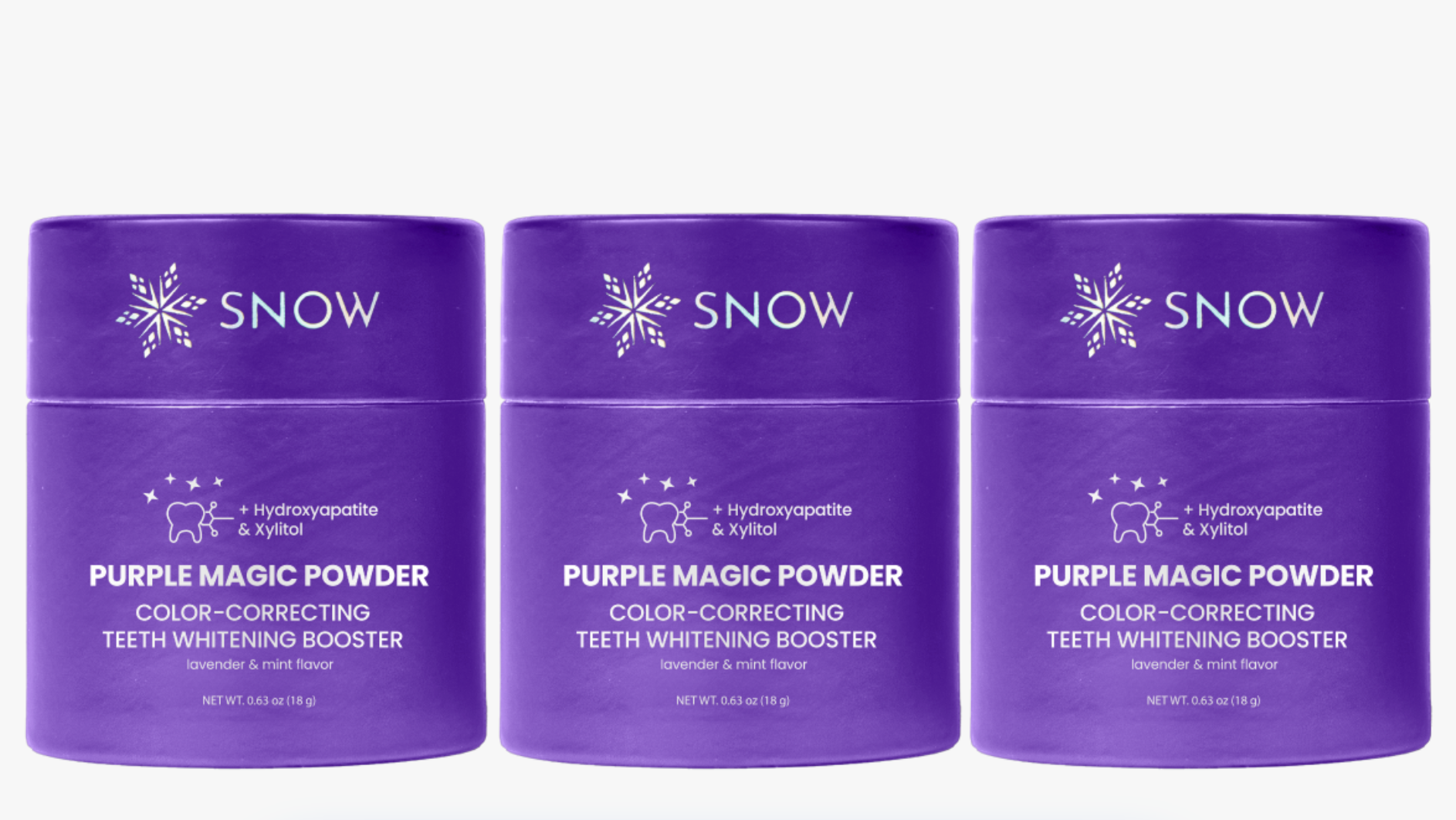 Purple Brightening Magic Whitening Toothpaste Booster® Powder with Hydroxyapatite — World’s First + Enamel Rebuilding