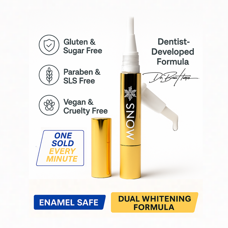 Extra-Strength Teeth Whitening Gold Serum Pen - Dual-Peroxide Formula & Xylitol