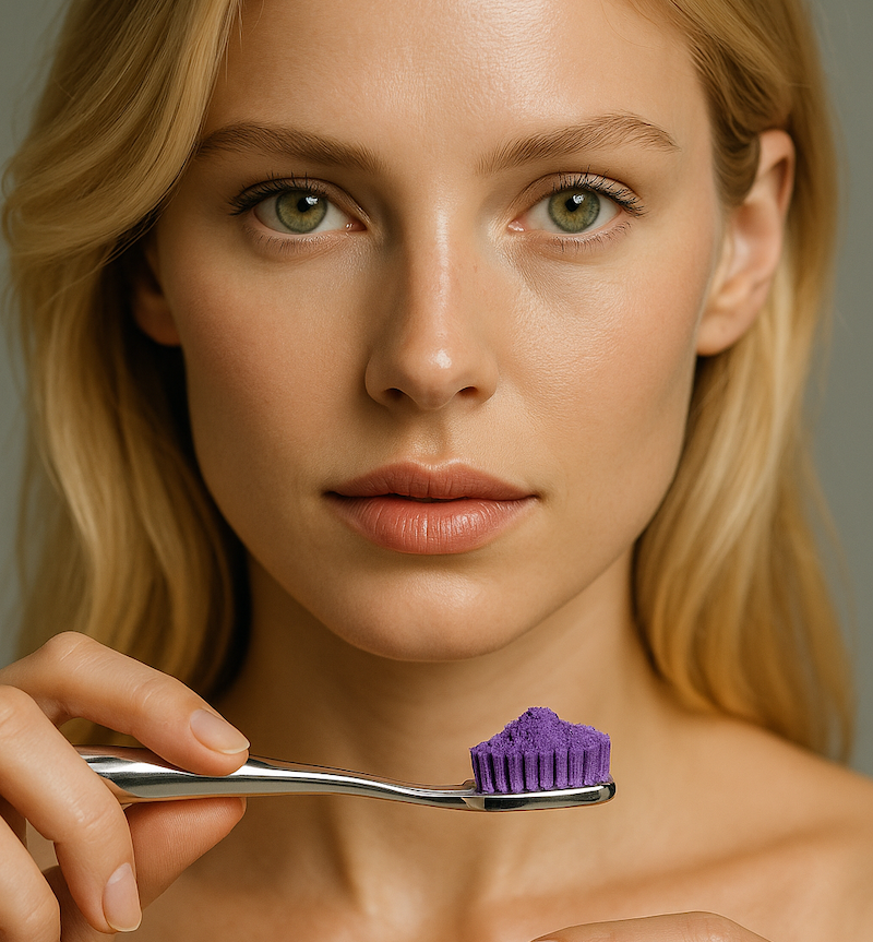 Purple Brightening Magic Whitening Toothpaste Booster® Powder with Hydroxyapatite — World’s First + Enamel Rebuilding